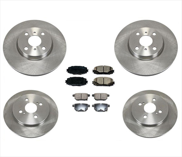 Front & Rear Disc Brake Rotors & Ceramic Brake Pads for 2012-2018 Toyota Yaris