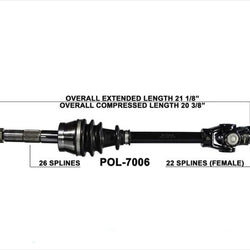 One (1) Complete CV Axle Shaft for ATV 95-02 Polaris Magnum 325 425 500