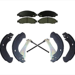 Front Ceramic Brake Pads & Rear Brake Shoes For 2004 2005 2007 2008 GMC Canyon