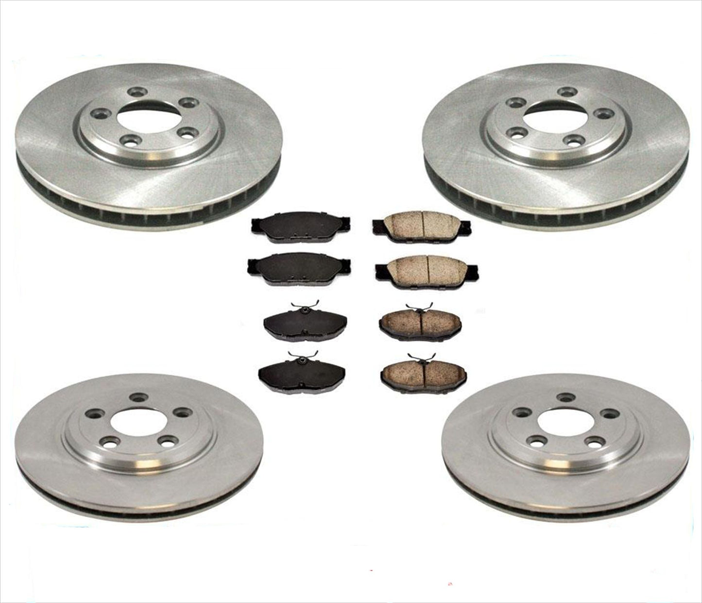 Rotores de disco de freno delantero y trasero y pastillas de freno de cerámica para Lincoln LS 2000-06
