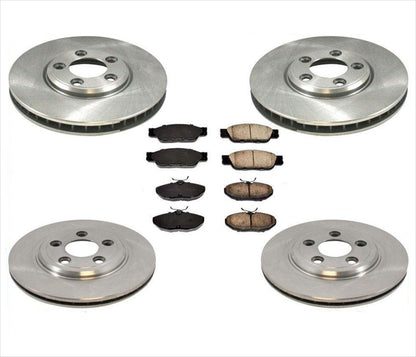 Rotores de freno de disco delantero y trasero y pastillas de freno de cerámica para Lincoln LS 2000-2006