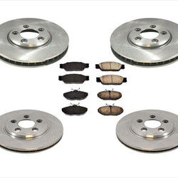 Front and Rear Disc Brake Rotors & Ceramic Brake Pads for Lincoln LS 2000-2006