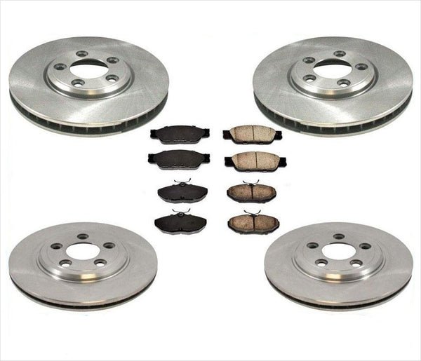 Rotores de freno de disco delantero y trasero y pastillas de freno de cerámica para Lincoln LS 2000-2006
