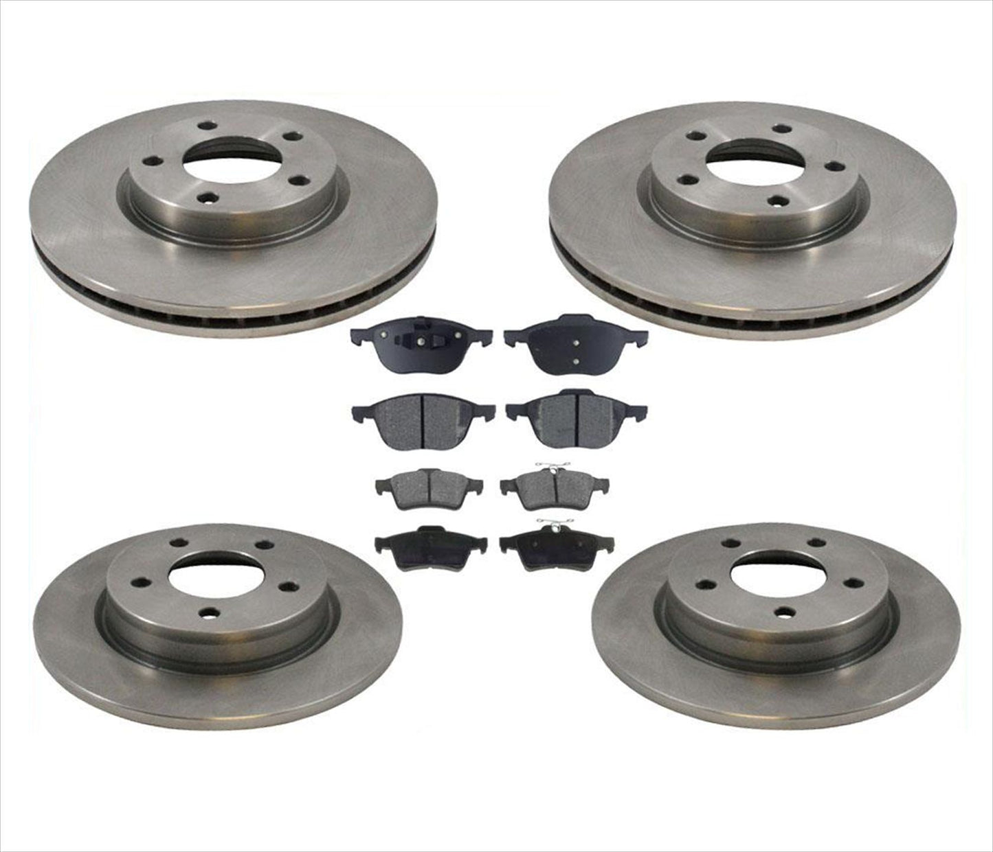 Fits For 04-13 Mazda 3 2.3L 2.5L Only Front & Rear Brake Rotors & Ceramic Pads