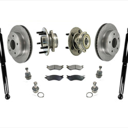 For 00-01 Ram Pick Up 1500 4x4 With REAR ABS Only Rotors Pads Ball Joints Shocks