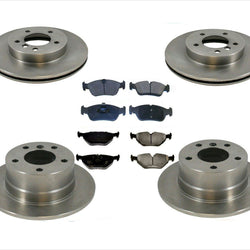 Front & Rear Disc Brake Rotors & Brake Pads for 2001-2002 BMW Z3 Coupe 3.0L