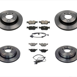Front & Rear Brake Rotors & Pads & Sensors for 2001-2005 BMW 325Xi