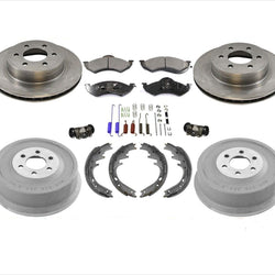 Pastillas de rotores de freno, tambores traseros, cilindros de rueda, resortes para Dodge Durango 1998-99