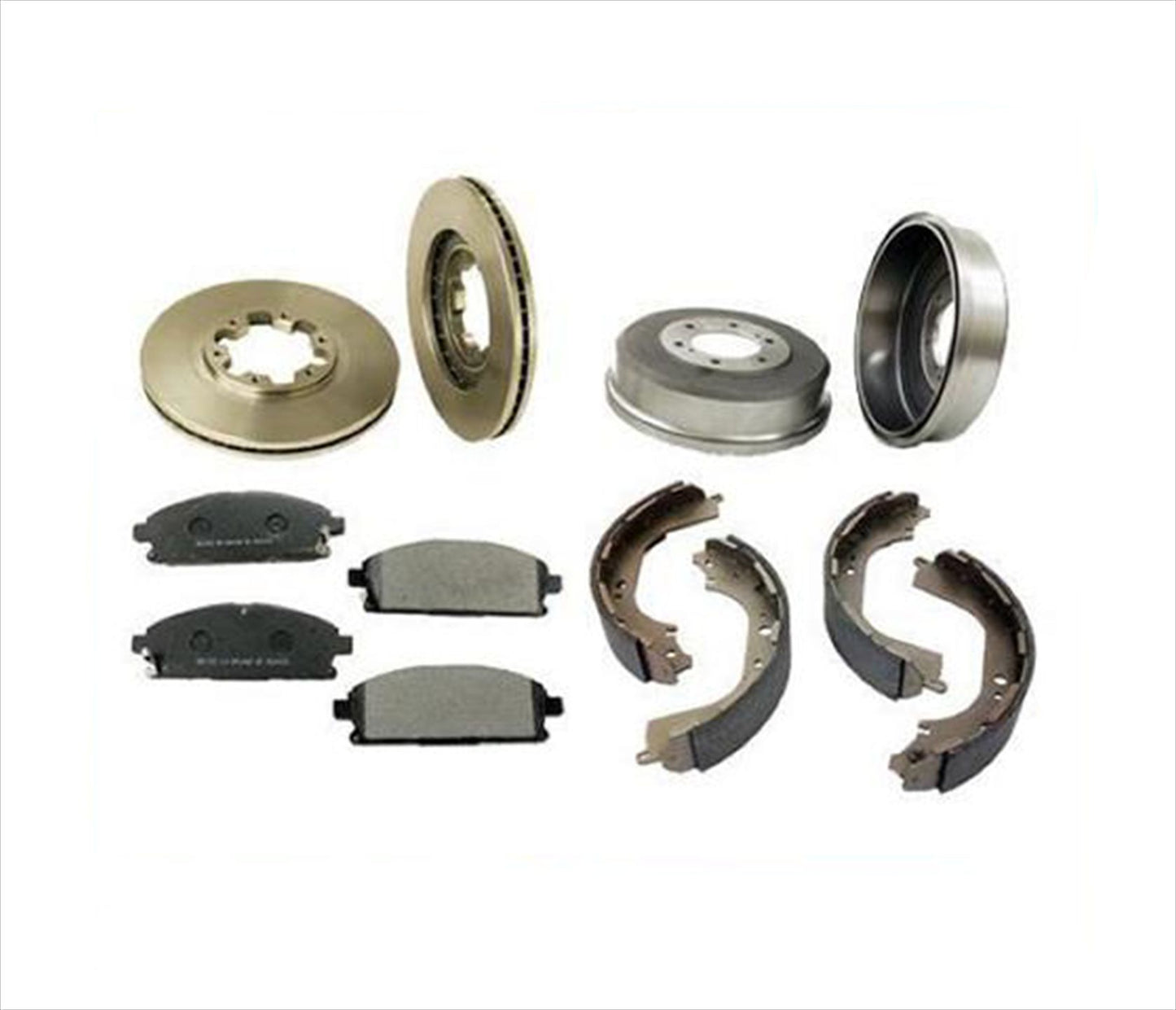 Front Rotors R Drums w/ Front Pads R Brake Shoes 98-99 For Dodge Durango