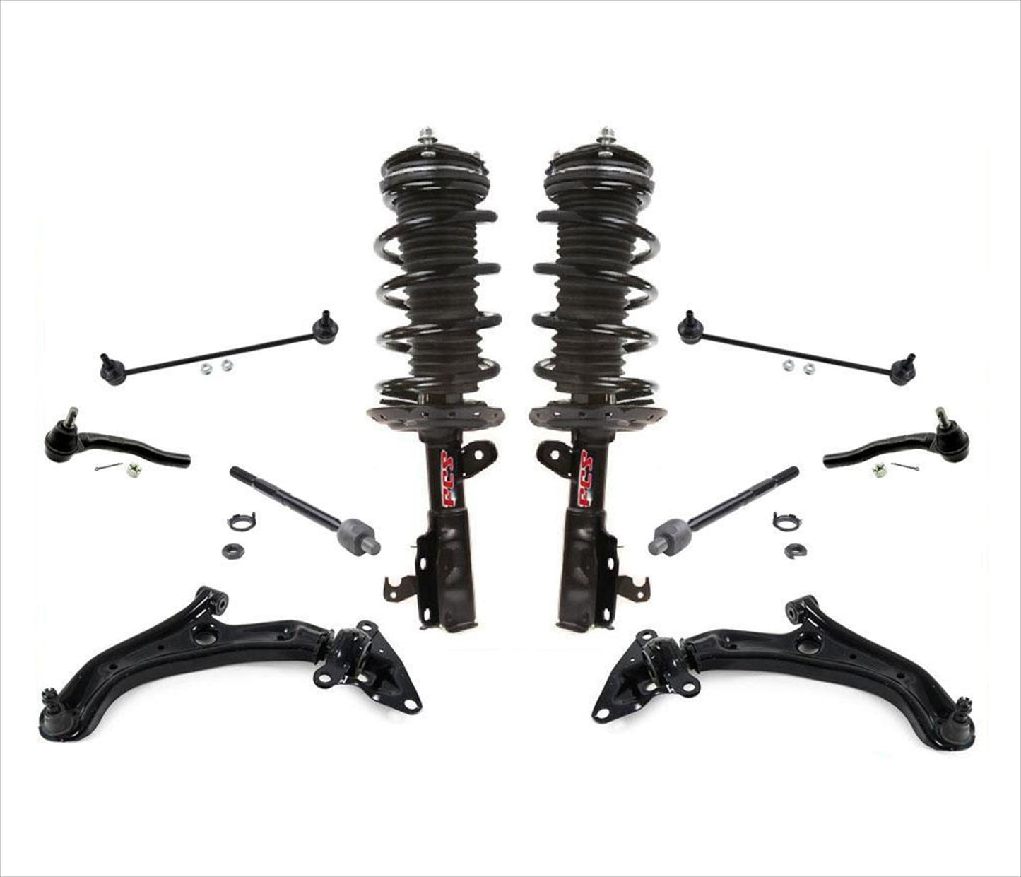 Front Complete Struts Control Arms Tie Rods & Links For Honda Fit 2009-2013