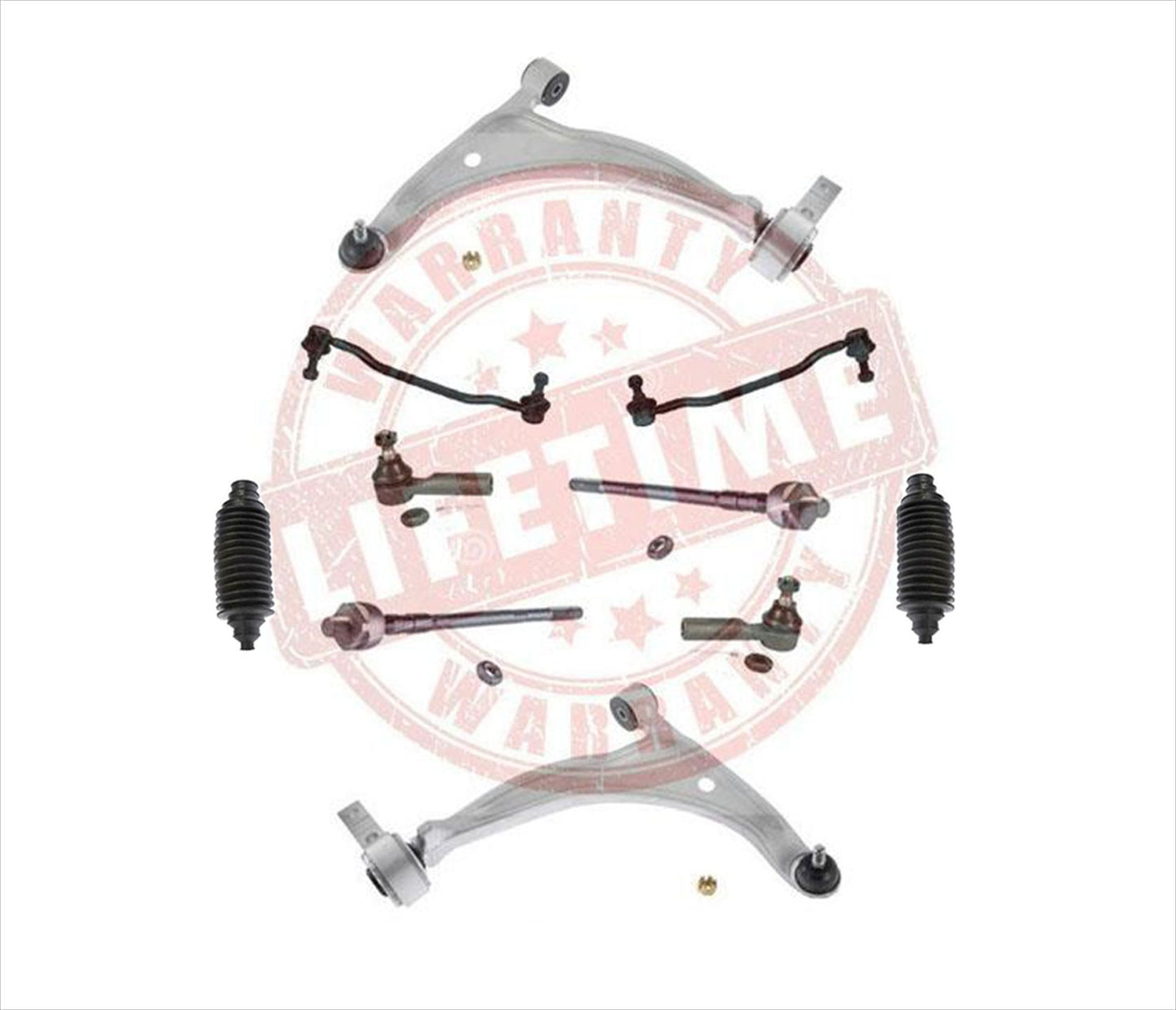 Lower Control Arms Tie Rods Sway Bar Links 02-06 Altima 04-08 Maxima 8Pc