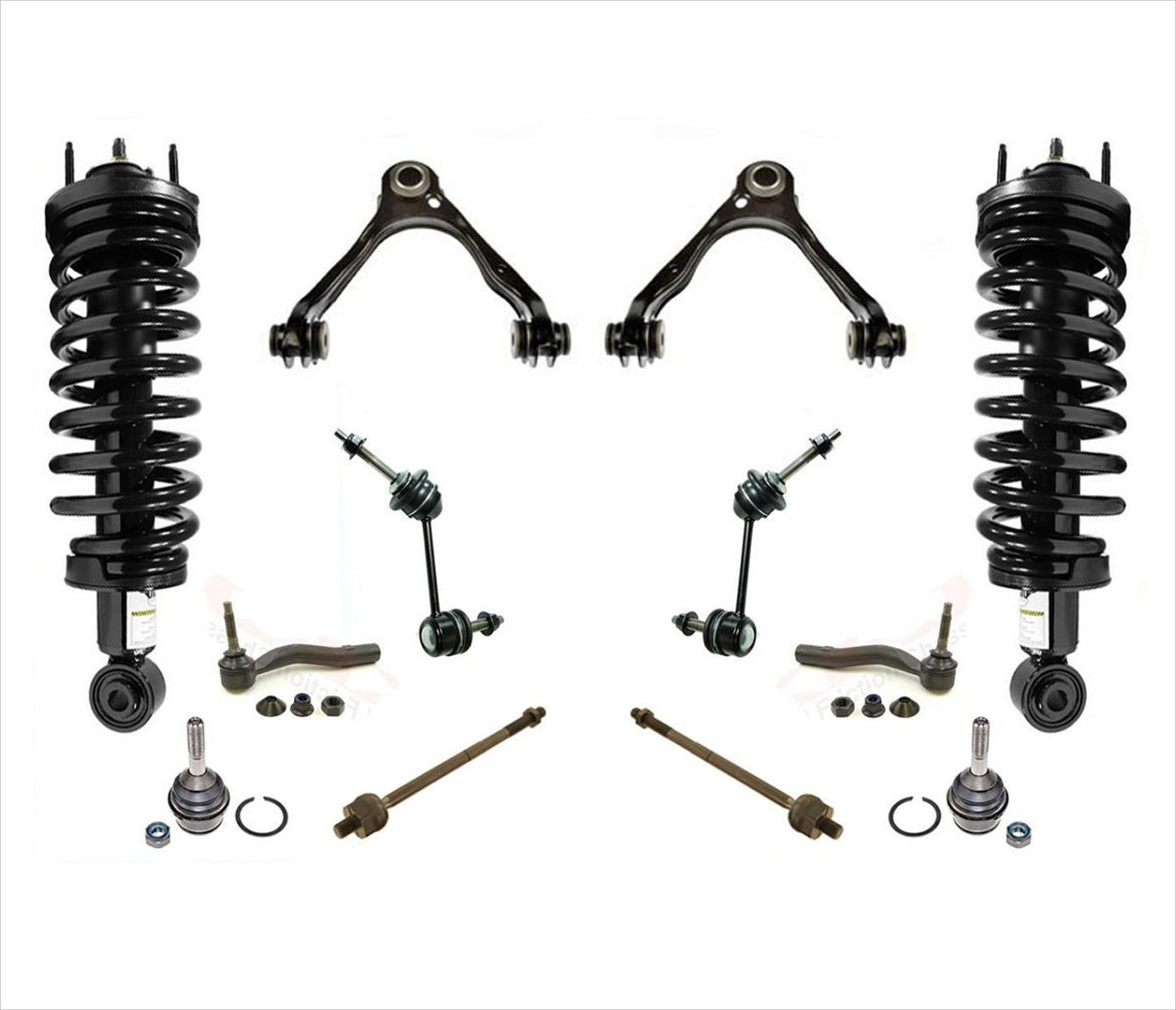 For 03-11 Crown Victoria Coil Spring Struts Control Arms Ball Joints Tie Rods