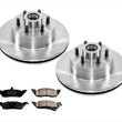 Front Brake Rotors & Brake Pads for Dodge Dakota 91-96 Rear Wheel Drive Rear ABS