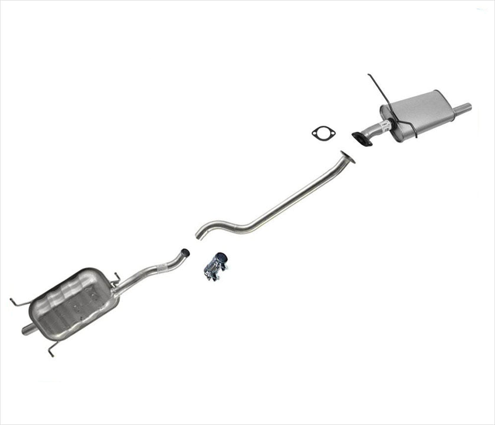 Middle Muffler Extension Pipe & Rear Muffler For 2001-2004 Santa Fe 2.4L