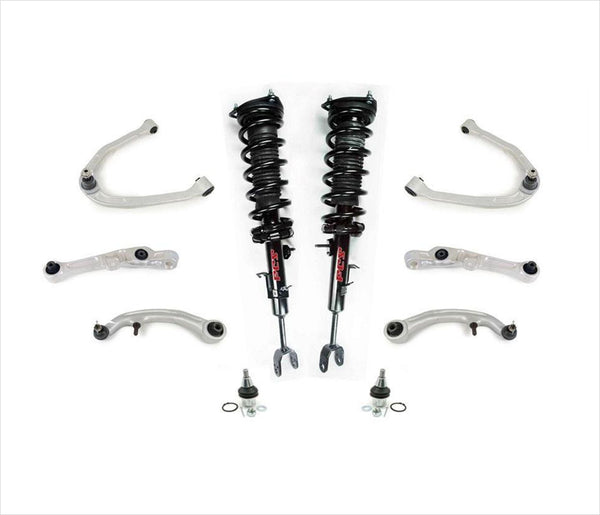 Kit de puntales de resorte helicoidales + brazos de control 03-07 G35 Coupe con suspensión deportiva RWD
