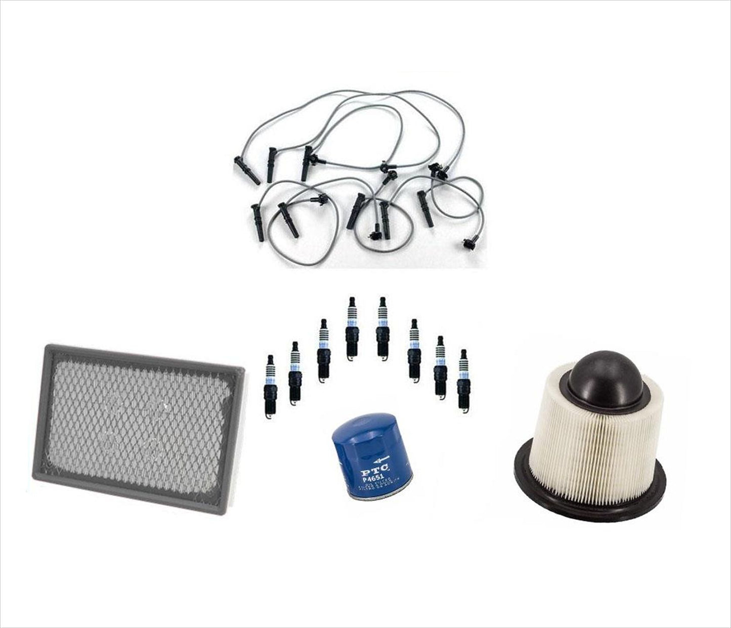 Juego de cables de encendido 8 tapones de platino filtro de aceite de aire para Ford F150 F250 4.6L 97-99