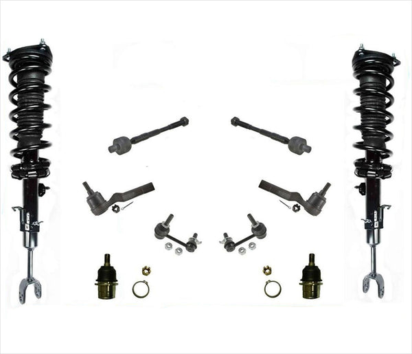 Front Complete Spring Strut Assembly & 8pc Chassis Kit for Nissan 350Z 03-09 RWD