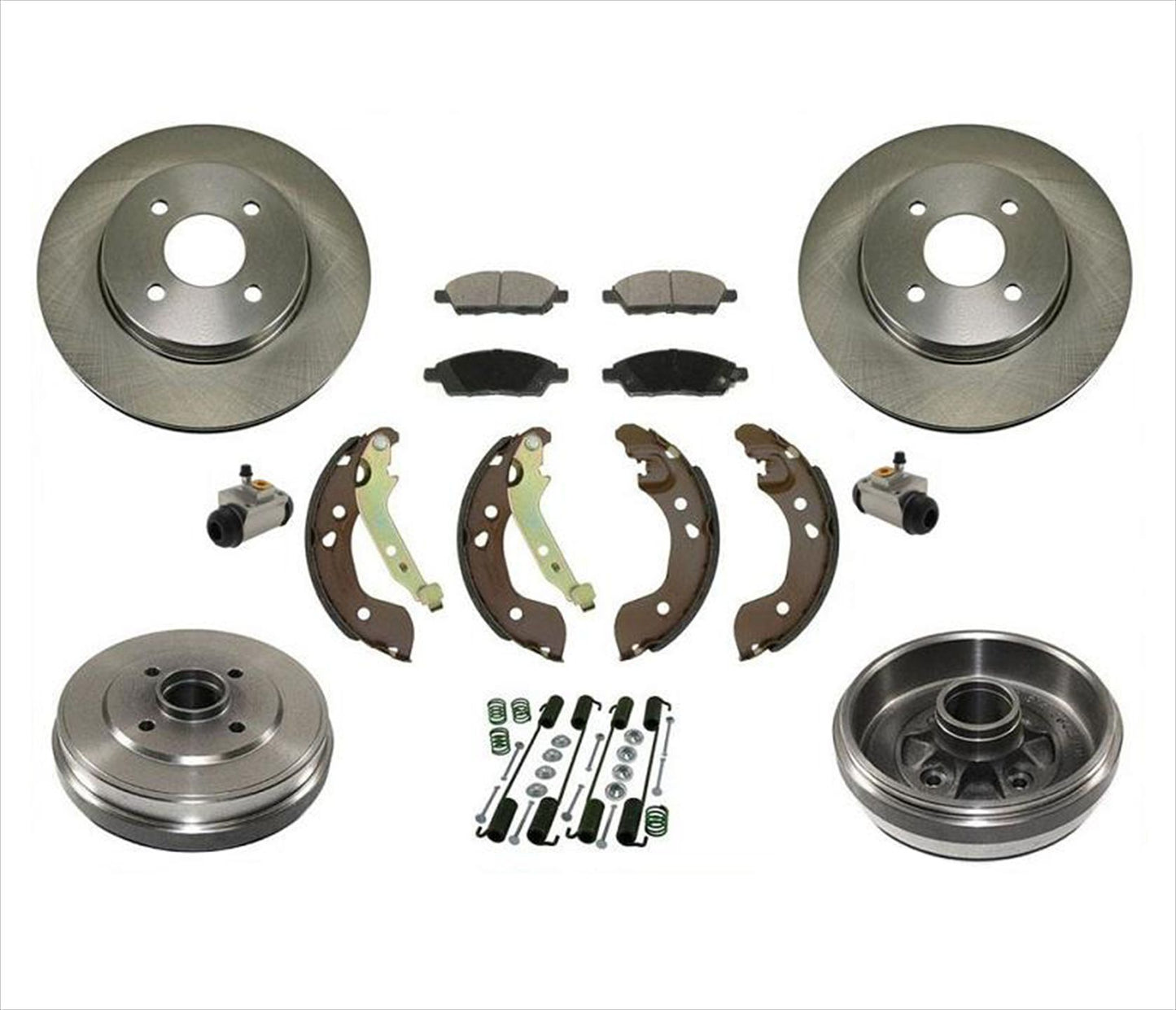 Rotores de freno Pastillas Tambores Zapatas Resortes para Nissan Versa 12-15 Note 15-17