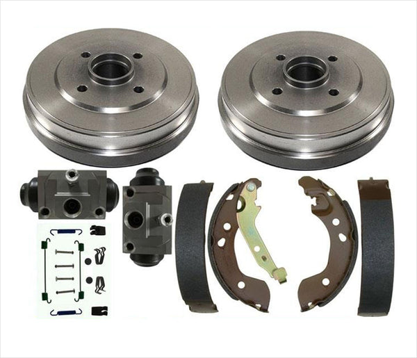 Rear Drums Brake Shoes Spring Kit & Wheel Cylinder For Nissan Versa 2012-2019