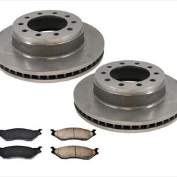 Rotor de freno de disco delantero F350 F450 10 Stud 54128 con pastillas metálicas MD1066 3 piezas 