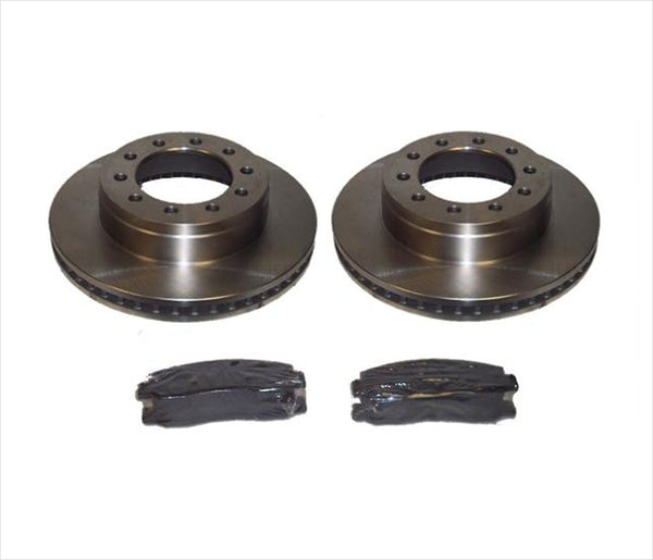 For 2005-2009 Ford F450 Super Duty (2) Front Brake Rotors & Metallic Brake Pads