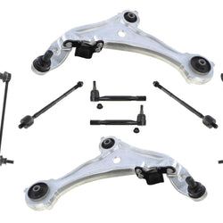 Front Lower Control Arms W/ Ball Joints Tie Rods & Links For 09-14 Nissan Murano