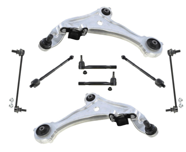 Front Lower Control Arms W/ Ball Joints Tie Rods & Links For 09-14 Nissan Murano