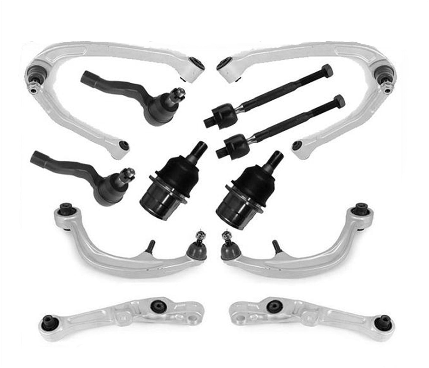 Front Upper and Lower Control Arms + Chassis 12pc Kit for Nissan 350Z 03-09