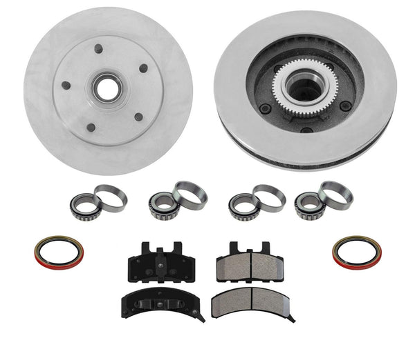 Front Rotors & Ceramic Brake Pads for Dodge Ram 1500 Rear Wheel Drive 94-99 9Pc