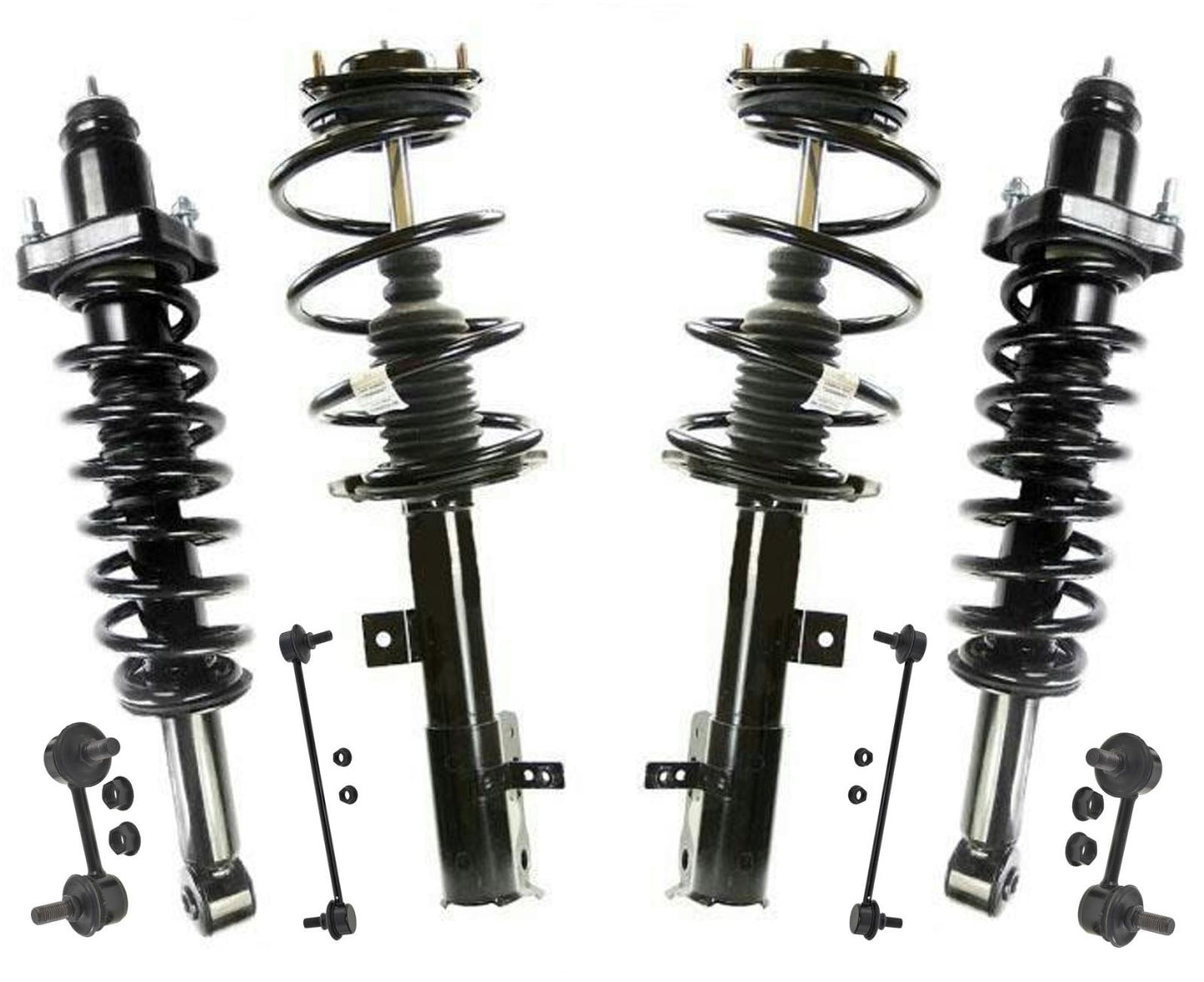 Fits 07-09 Caliber 2.0L 2.4L / No SRT4 Frt & Rr Complete Shock Spring Struts 8Pc
