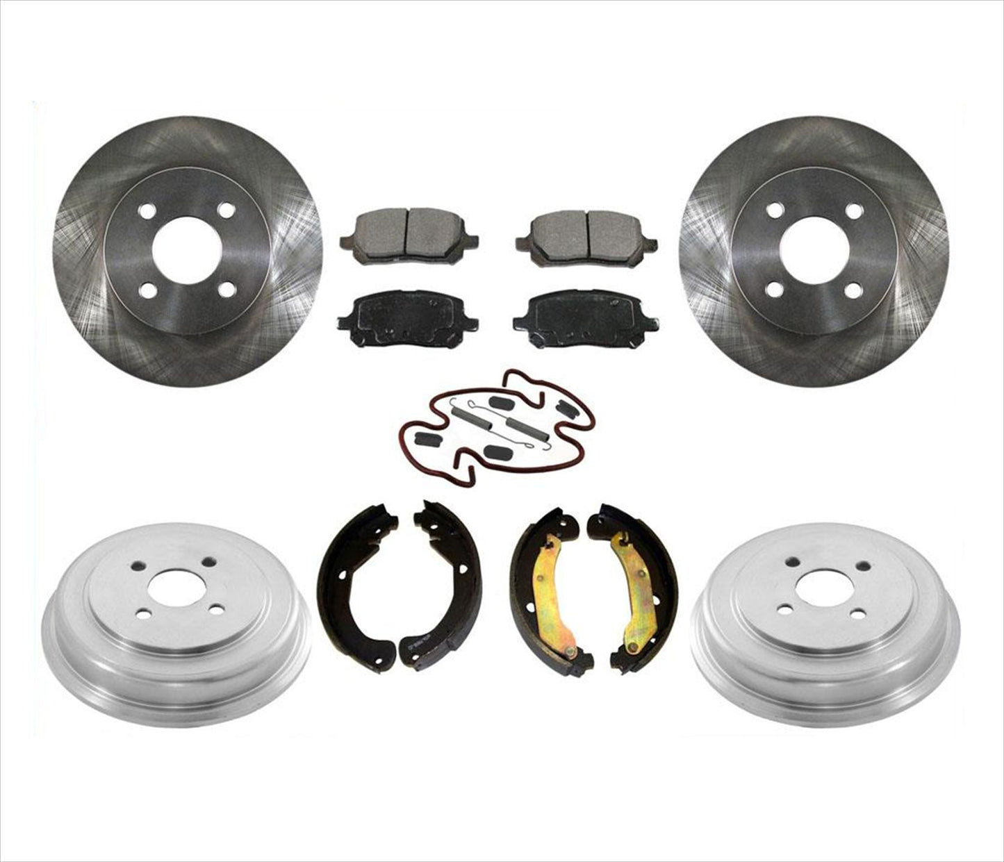 Brake Rotors Drums & Shoes & Springs For 2005-2008 Cobalt 2.2L 4 Bolt / Lug