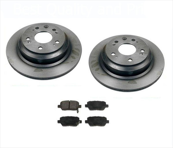 Rear Brake Rotors & Ceramic Pads 3pc For Acura RL 3.5L 3.7L 2005 2010 2011 2012