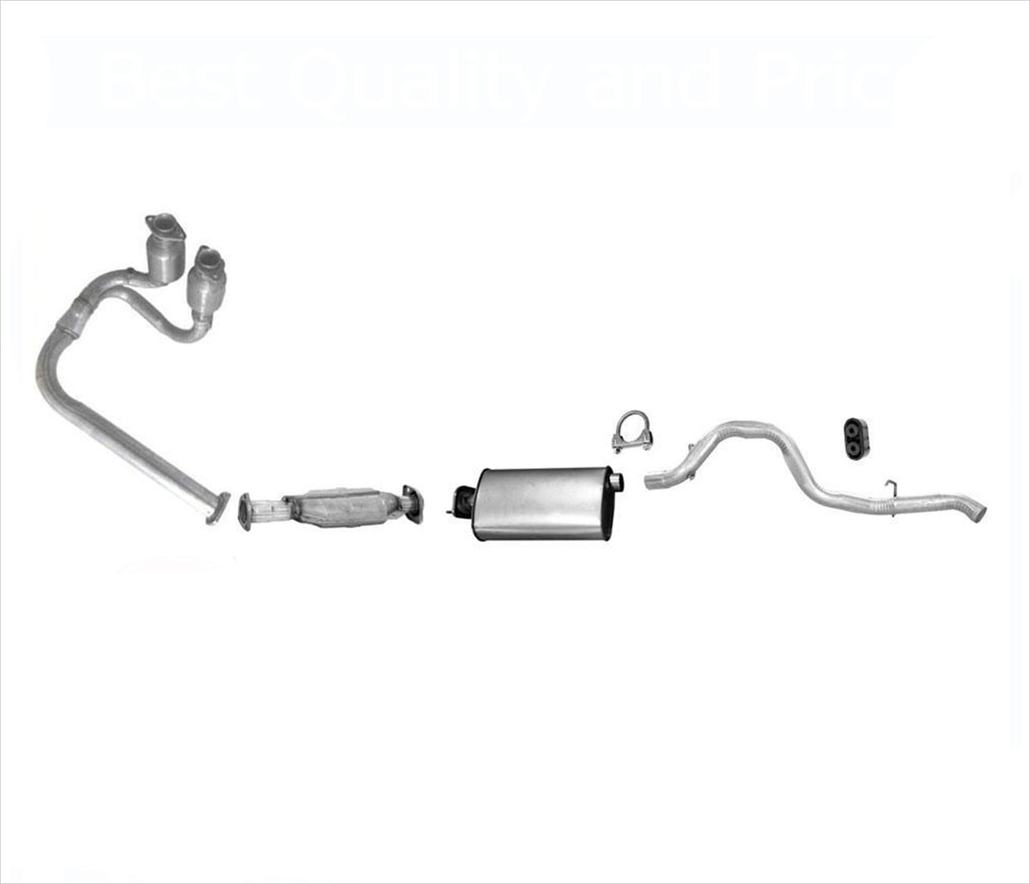 2003 Wrangler 4.0LY Tubería y 2 convertidores catalíticos + convertidor + escape