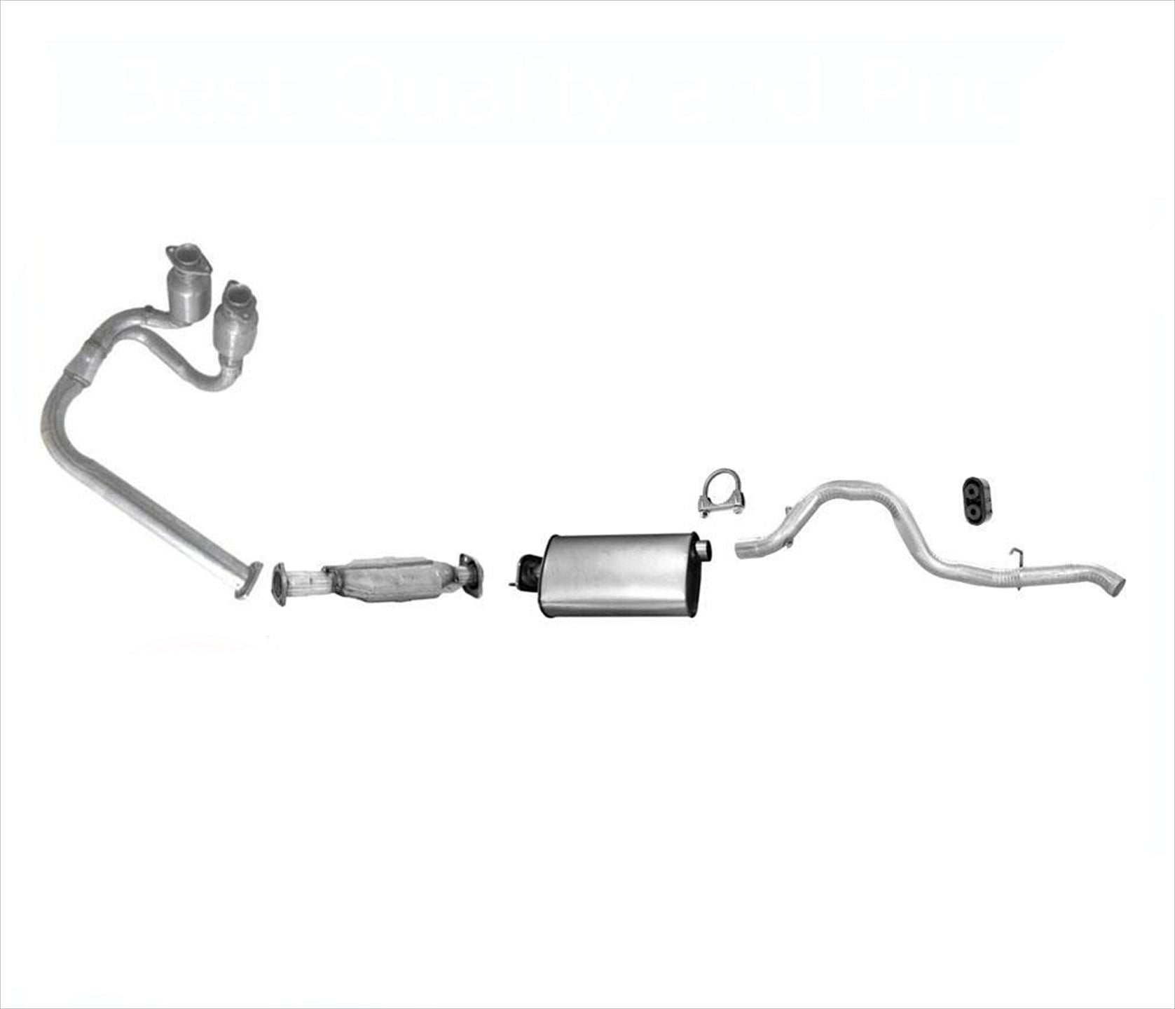 2003 Wrangler 4.0LY Tubería y 2 convertidores catalíticos + convertidor + escape