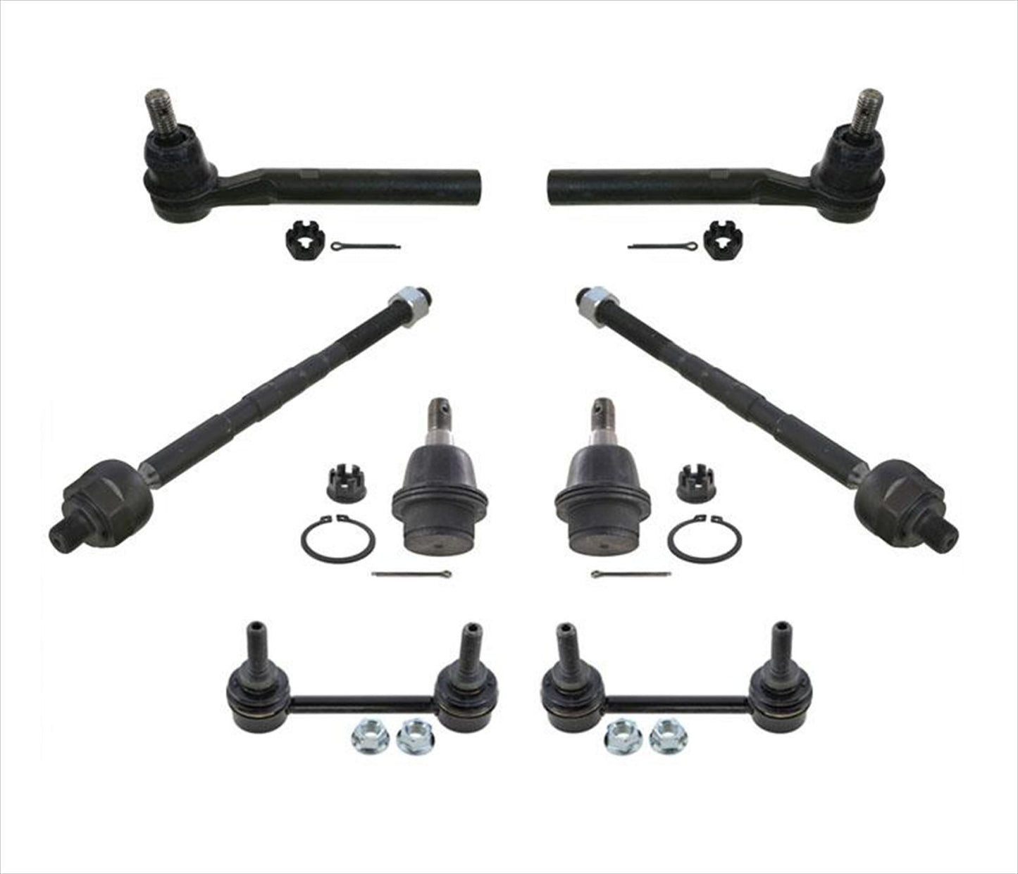 Para 06 Hummer H3 solo con varillas de amarre de 14 mm, juntas esféricas, varillas de amarre, enlaces de barra estabilizadora, 8 piezas