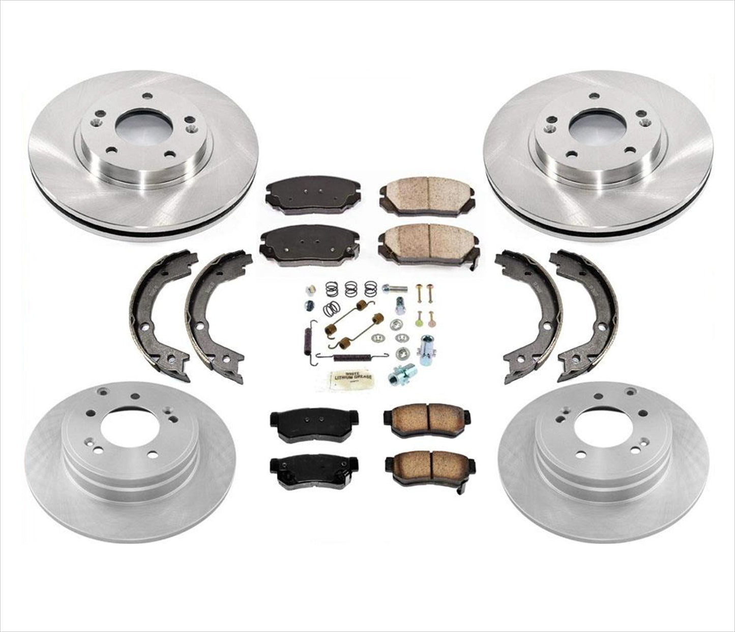 Front & Rear Rotors & Ceramic Brake Pads For Hyundai Sonata 3.3L V6 06-07 - Photo 1
