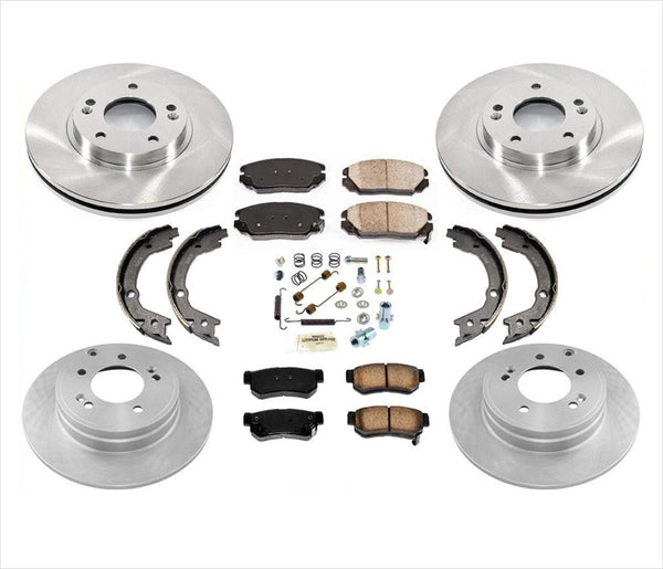 Front & Rear Rotors & Ceramic Brake Pads For Hyundai Sonata 3.3L V6 06-07