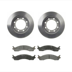 Fits 95-96 Ford F250 3800Lb 4 Wheel Drive Front Rotors & Ceramic Brake Pads