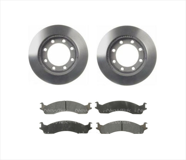 Fits 95-96 Ford F250 3800Lb 4 Wheel Drive Front Rotors & Ceramic Brake Pads