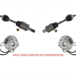 Front CV Axles & Hub Bearings For LIMITED SLIP DIFFERENTIAL Jeep Commander 06-10