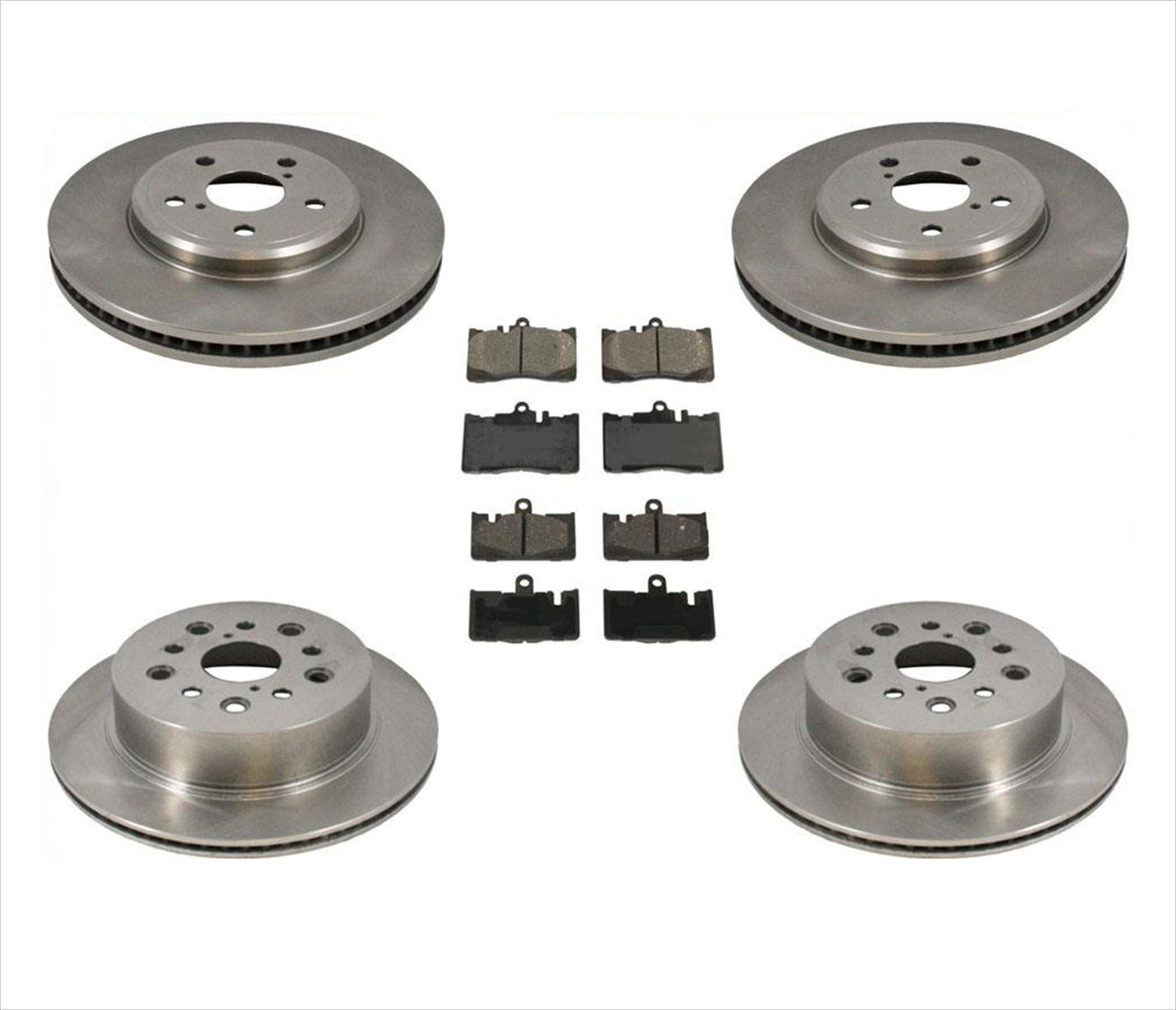 Front and Rear Disc Brake Rotors Semi Metallic Brake Pads for 01-06 Lexus LS430