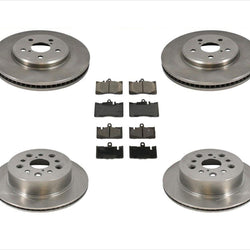 Front and Rear Disc Brake Rotors & Ceramic Brake Pads for Lexus LS430