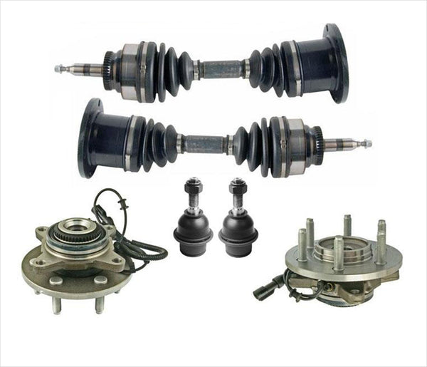 For 05-08 Ford F150 Four Wheel Drive 6Lug Hubs Bearings CV Shafts Ball Joints