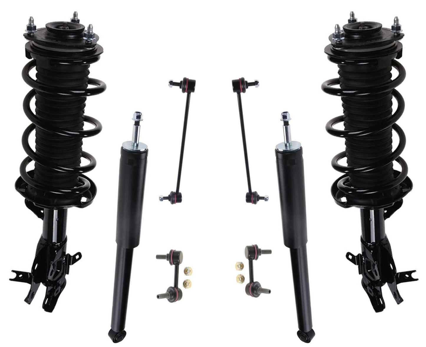 Puntales delanteros Amortiguadores traseros y eslabones de barra estabilizadora para Honda Civic 12-2015 Coupé de 2 puertas
