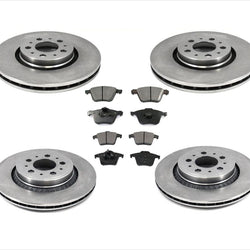For 03-10 Volvo XC90 With 317MM 12.4 Inch Brake Rotors Pads Ck Rotor Size 6pc