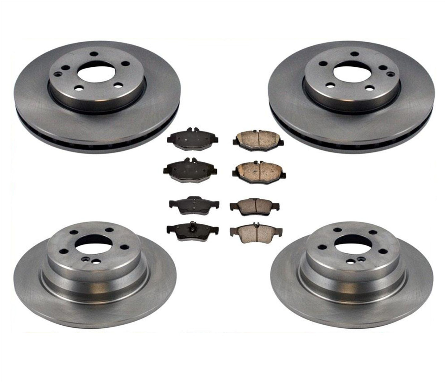 Rotores y pastillas de freno delanteros y traseros Mercedes-Benz E320 Sedan Tracción trasera 03-09