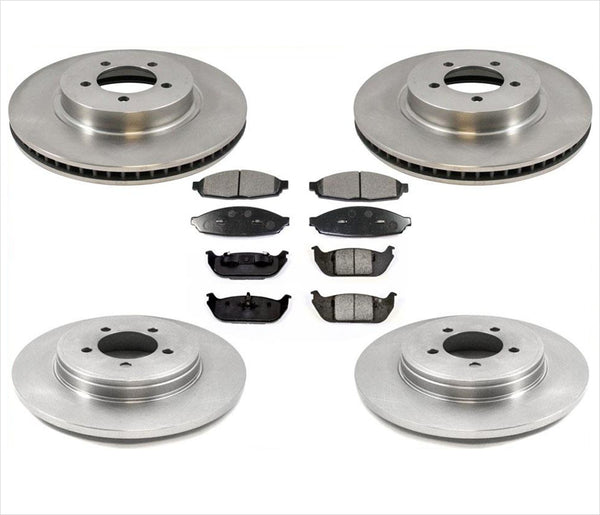 Fits For 2003-05 Lincoln Aviator Front & Rear Brake Rotors & Pads 6Pc