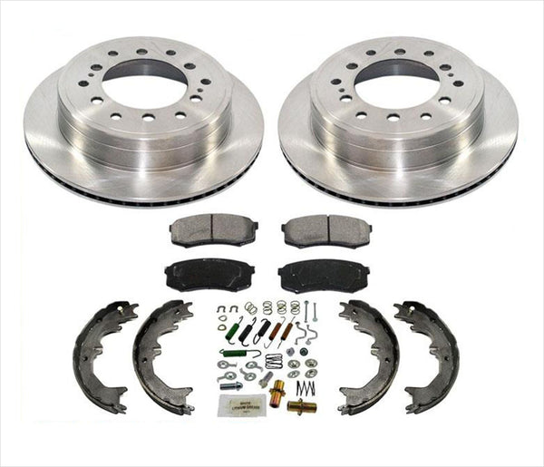 REAR Brake Rotors Pads Parking Shoes Springs for 10-20 GX460 10-20 4 Runner 4Pc