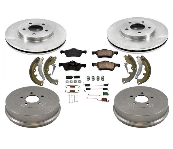 Fits For 2011-2012 Ford Escape Front Disc Brake Rotors Rear Drums Shoes 7Pc