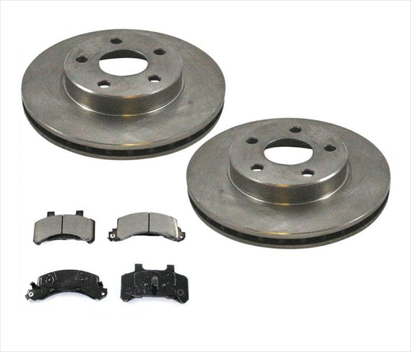For 85-91 Cavalier 85-90 Grand Am Front Disc Brake Rotors & Ceramic Pads 3pc Kit